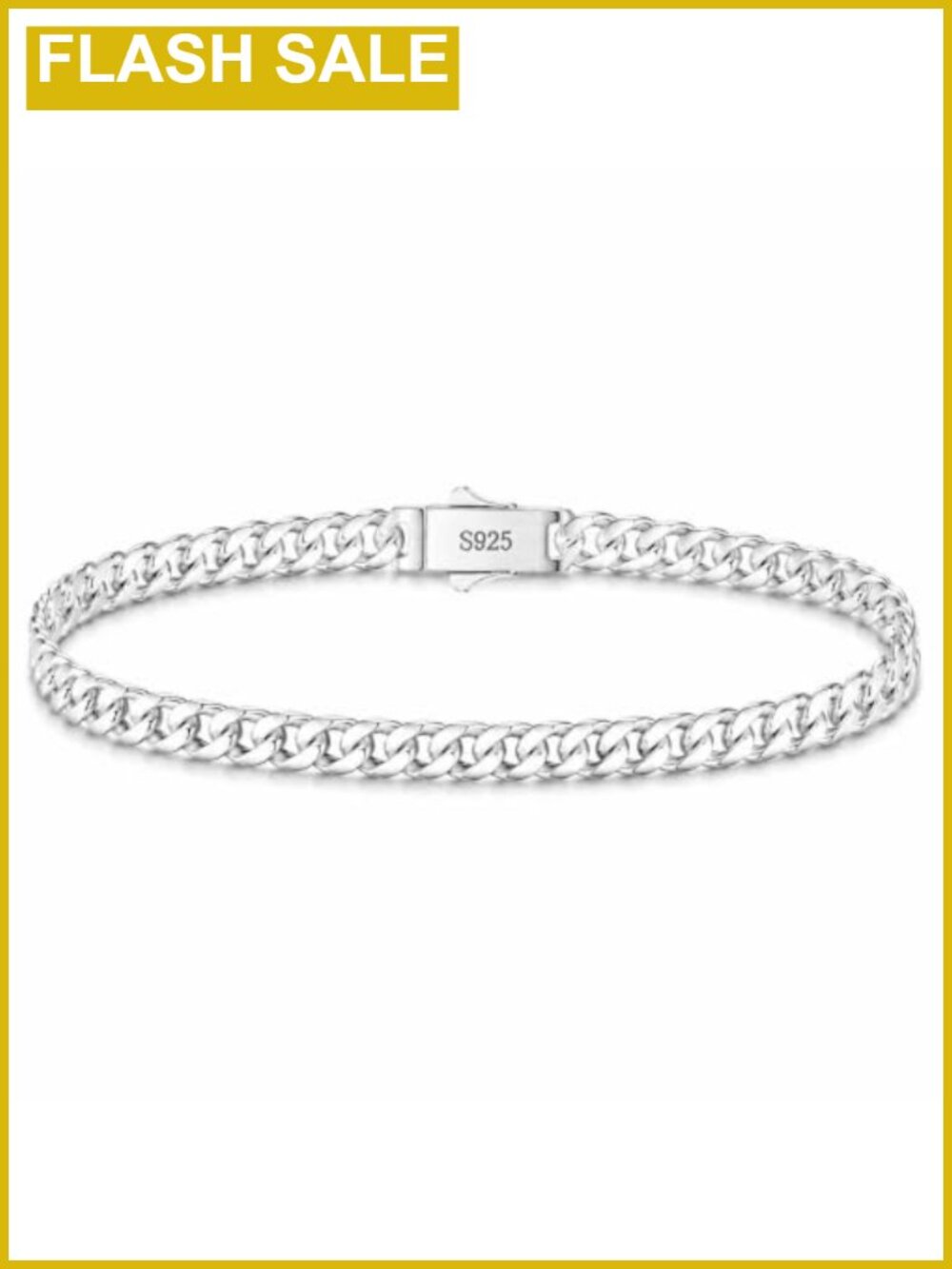 925 Sterling Silver Cuban Link Bracelet 5mm Chain Italian Design for Men & Women